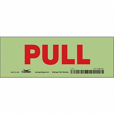 CONDOR 471W36 Safety Sign 2 1/2 in x 7 in Glow Vinyl