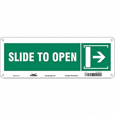 CONDOR 471W55 Safety Sign 5 in x 14 in Aluminum