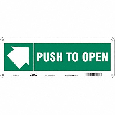CONDOR 471W65 Safety Sign 5 in x 14 in Aluminum