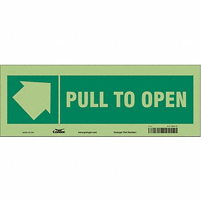 CONDOR 471W66 Safety Sign 5 in x 14 in Glow Vinyl