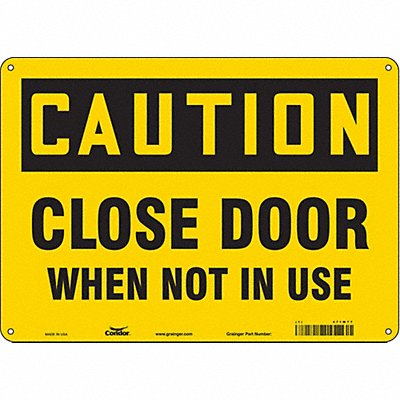 CONDOR 471W77 Safety Sign 10 in x 14 in Aluminum