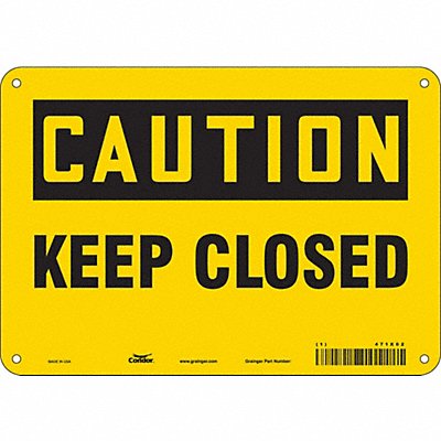 CONDOR 471X02 Safety Sign 7 in x 10 in Aluminum