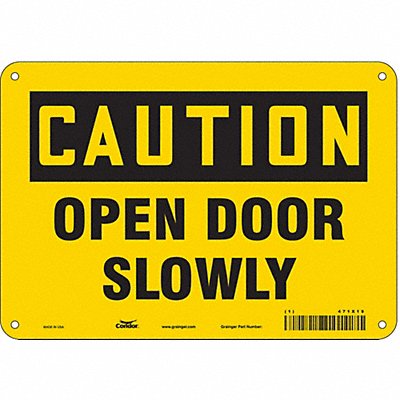 CONDOR 471X19 J6963 Safety Sign 7 in x 10 in Polyethylene