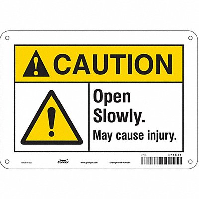 CONDOR 471X31 Safety Sign 7 in x 10 in Aluminum