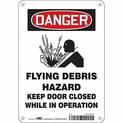 CONDOR 471X89 Safety Sign 10 in x 7 in Polyethylene