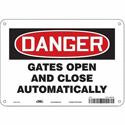 CONDOR 471X95 Safety Sign 7 in x 10 in Polyethylene