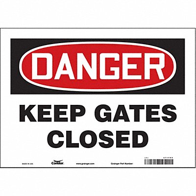 CONDOR 471Y05 Safety Sign 10 in x 14 in Vinyl