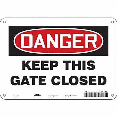CONDOR 471Y12 Safety Sign 7 in x 10 in Aluminum