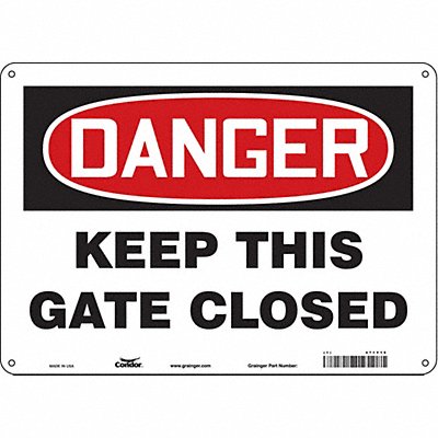 CONDOR 471Y15 Safety Sign 10 in x 14 in Polyethylene