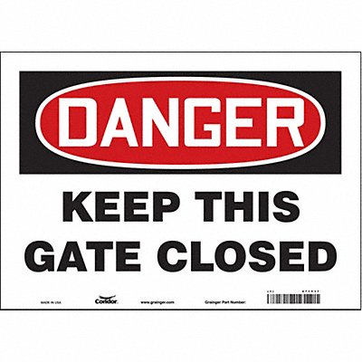 CONDOR 471Y17 Safety Sign 10 in x 14 in Vinyl