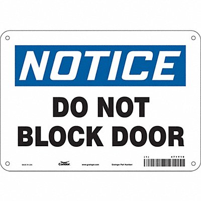 CONDOR 471Y19 Safety Sign 7 in x 10 in Aluminum
