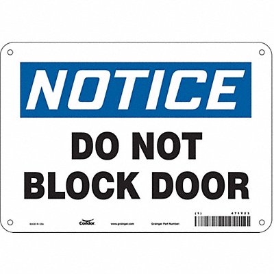 CONDOR 471Y23 Safety Sign 7 in x 10 in Polyethylene