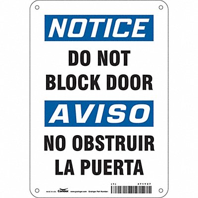 CONDOR 471Y27 Safety Sign 10 in x 7 in Aluminum