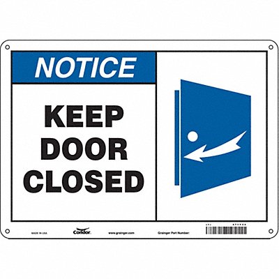 CONDOR 471Y34 Safety Sign 10 in x 14 in Aluminum