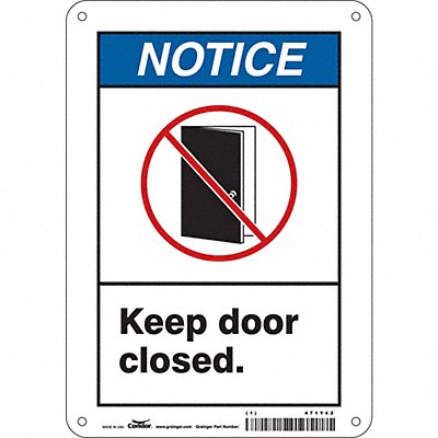 CONDOR 471Y42 Safety Sign 10 in x 7 in Polyethylene