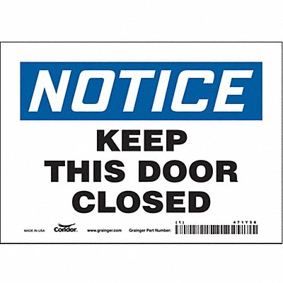 CONDOR 471Y58 J6997 Safety Sign 5 in x 7 in Vinyl