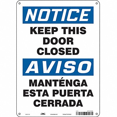 CONDOR 471Y66 Safety Sign 14 in x 10 in Aluminum