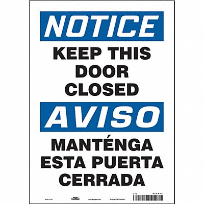 CONDOR 471Y72 Safety Sign 14 in x 10 in Vinyl