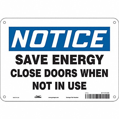 CONDOR 471Y88 Safety Sign 7 in x 10 in Aluminum
