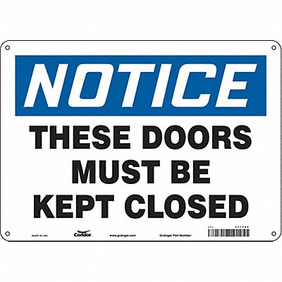 CONDOR 471Y95 Safety Sign 10 in x 14 in Aluminum