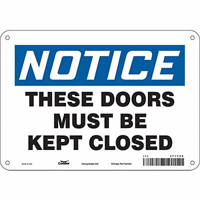 CONDOR 471Y96 Safety Sign 7 in x 10 in Polyethylene
