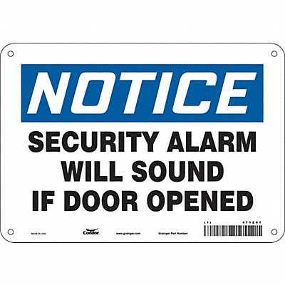 CONDOR 471Z07 Safety Sign 7 in x 10 in Aluminum