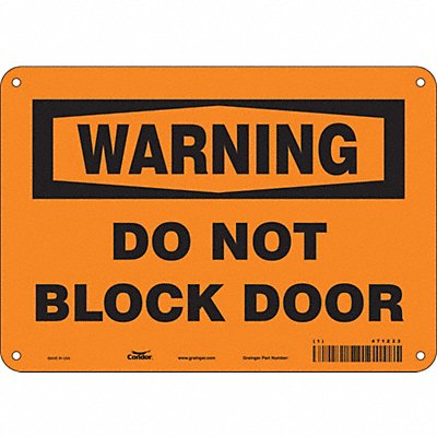 CONDOR 471Z23 Safety Sign 7 in x 10 in Polyethylene