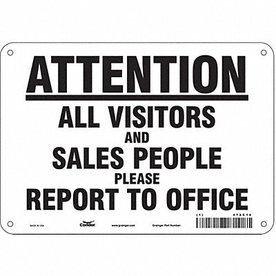 CONDOR 472C18 Safety Sign 7 in x 10 in Aluminum