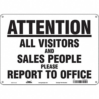CONDOR 472C24 Safety Sign 10 in x 14 in Polyethylene