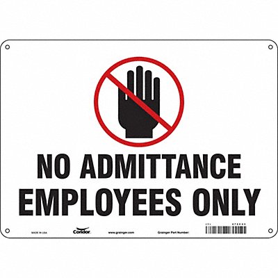 CONDOR 472C43 Safety Sign 10 inx14 in Polyethylene