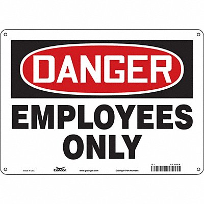 CONDOR 472D04 Safety Sign 10 in x 14 in Polyethylene