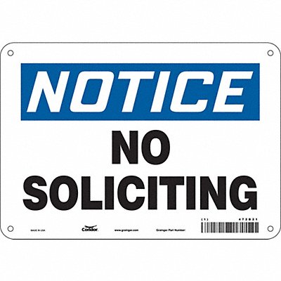 CONDOR 472D21 Safety Sign 7 in x 10 in Polyethylene