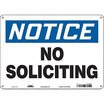CONDOR 472D24 Safety Sign 10 in x 14 in Vinyl