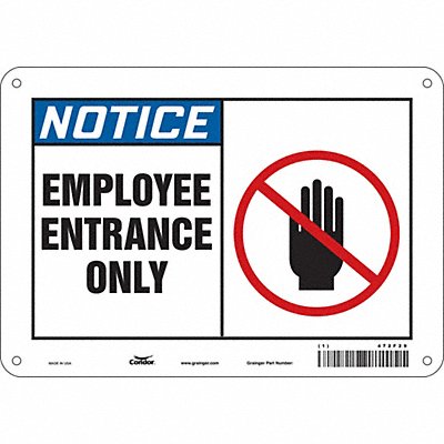 CONDOR 472F29 Safety Sign 7 in x 10 in Aluminum