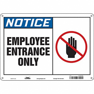 CONDOR 472F32 Safety Sign 10 inx14 in Polyethylene