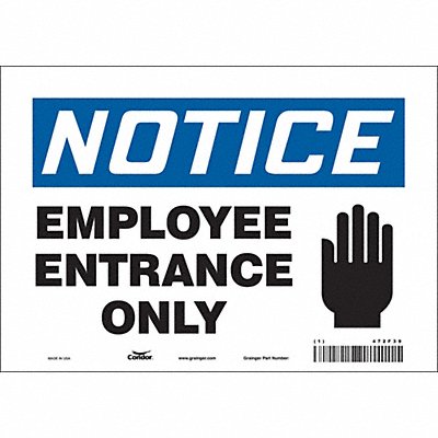 CONDOR 472F39 Safety Sign 7 inx10 in Vinyl