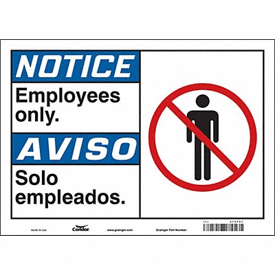 CONDOR 472F61 Safety Sign 10 inx14 in Vinyl