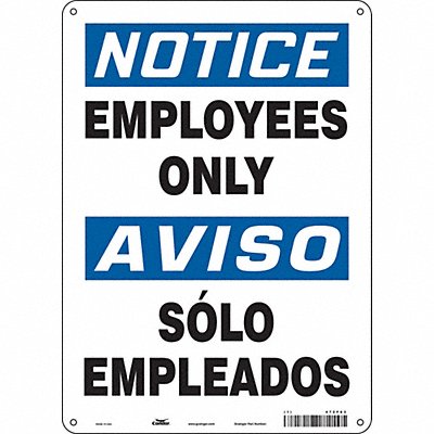 CONDOR 472F63 Safety Sign 14 inx10 in Aluminum