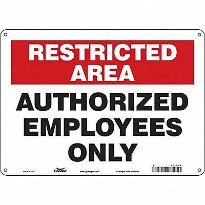 CONDOR 472G08 J7024 Safety Sign 10 inx14 in Aluminum