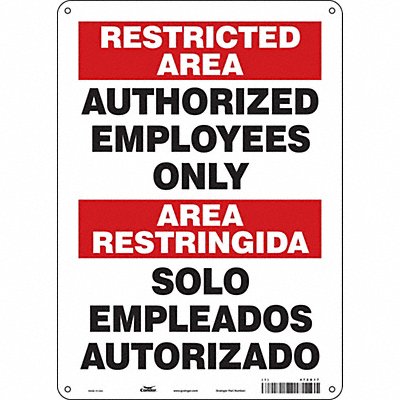 CONDOR 472G17 Safety Sign 14 inx10 in Aluminum