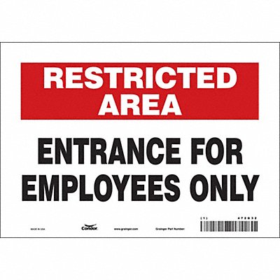 CONDOR 472G32 Safety Sign 7 inx10 in Vinyl