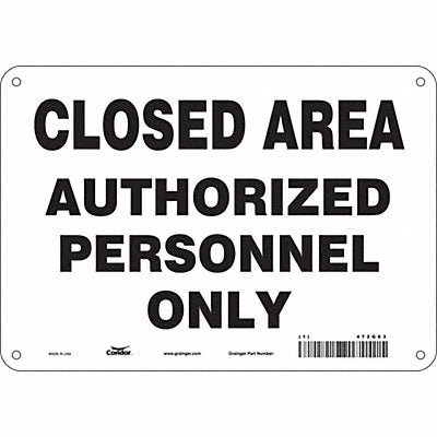 CONDOR 472G63 Safety Sign 7 in x 10 in Aluminum