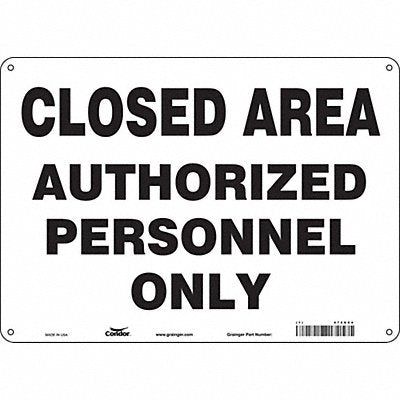 CONDOR 472G64 Safety Sign 10 inx14 in Aluminum
