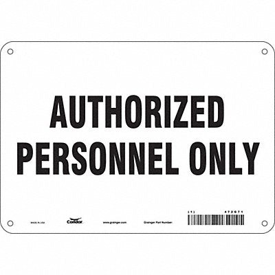 CONDOR 472G71 Safety Sign 7 in x 10 in Aluminum