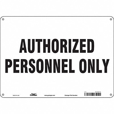 CONDOR 472G72 Safety Sign 10 in x 14 in Aluminum