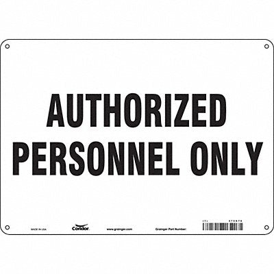 CONDOR 472G76 Safety Sign 10 in x 14 in Polyethylene