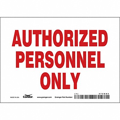 CONDOR 472G85 J7005 Safety Sign 5 inx7 in Vinyl