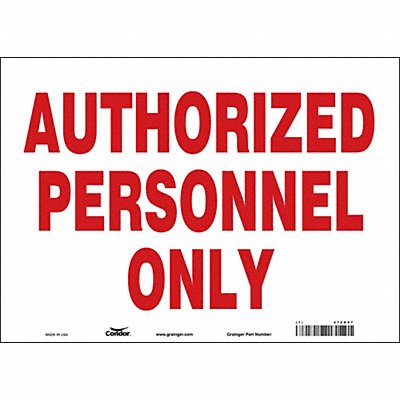 CONDOR 472G87 J7005 Safety Sign 10 inx14 in Vinyl