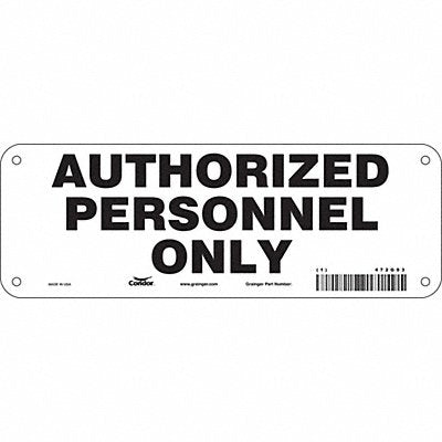 CONDOR 472G93 Safety Sign 3.5in x 10in Polyethylene