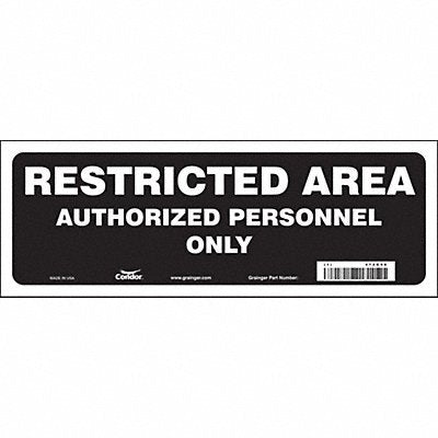 CONDOR 472G98 Safety Sign 5 in x 14 in Vinyl